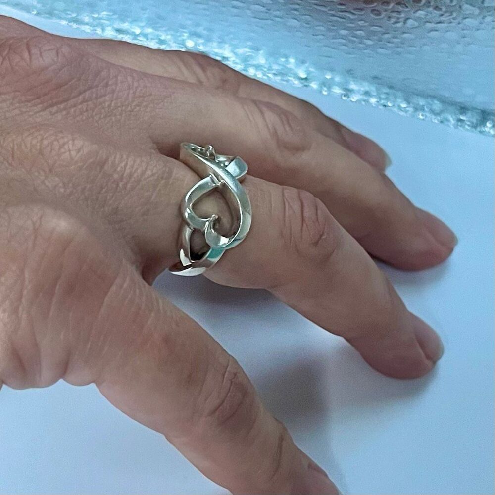 Tiffany & Co. Double Loving Heart Ring Paloma Picasso -529 Silver - Sz 5 - Picture 16 of 16